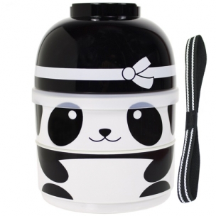 2-Tier Kids Bento Lunch Box Food Container, Baby Ninja Panda