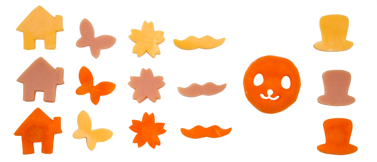 Face carrot and ham cheese mustache